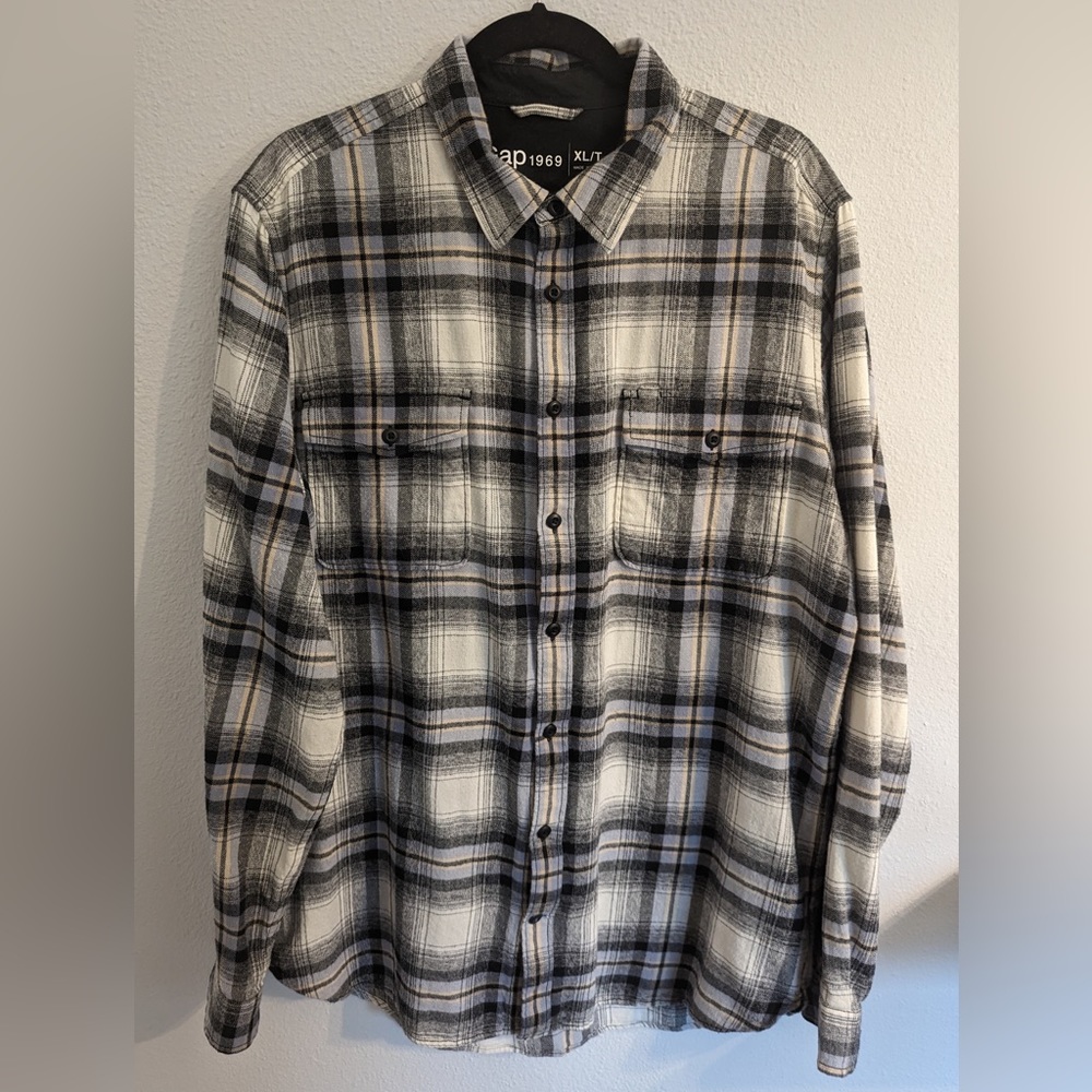 GAP Men’s Plaid Cotton Button up Shirt XL Tall